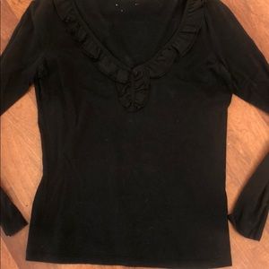 Black Ruffle Top - Size M